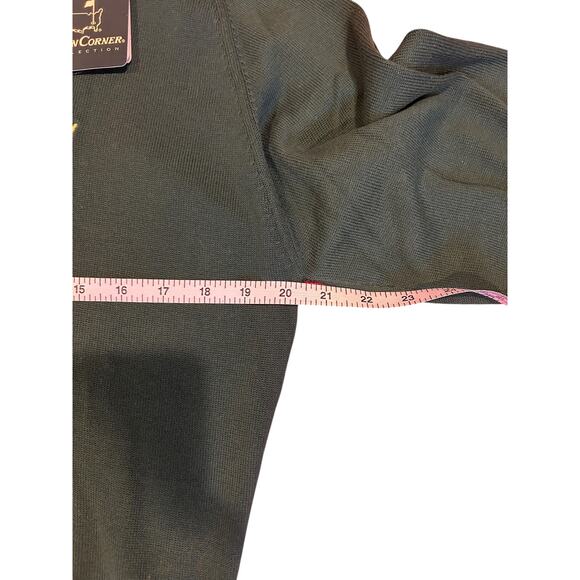 AMEN CORNER Vintage Green 100% Pima Cotton VNeck Masters Golf Sweater SMALL NWT - Picture 5 of 7